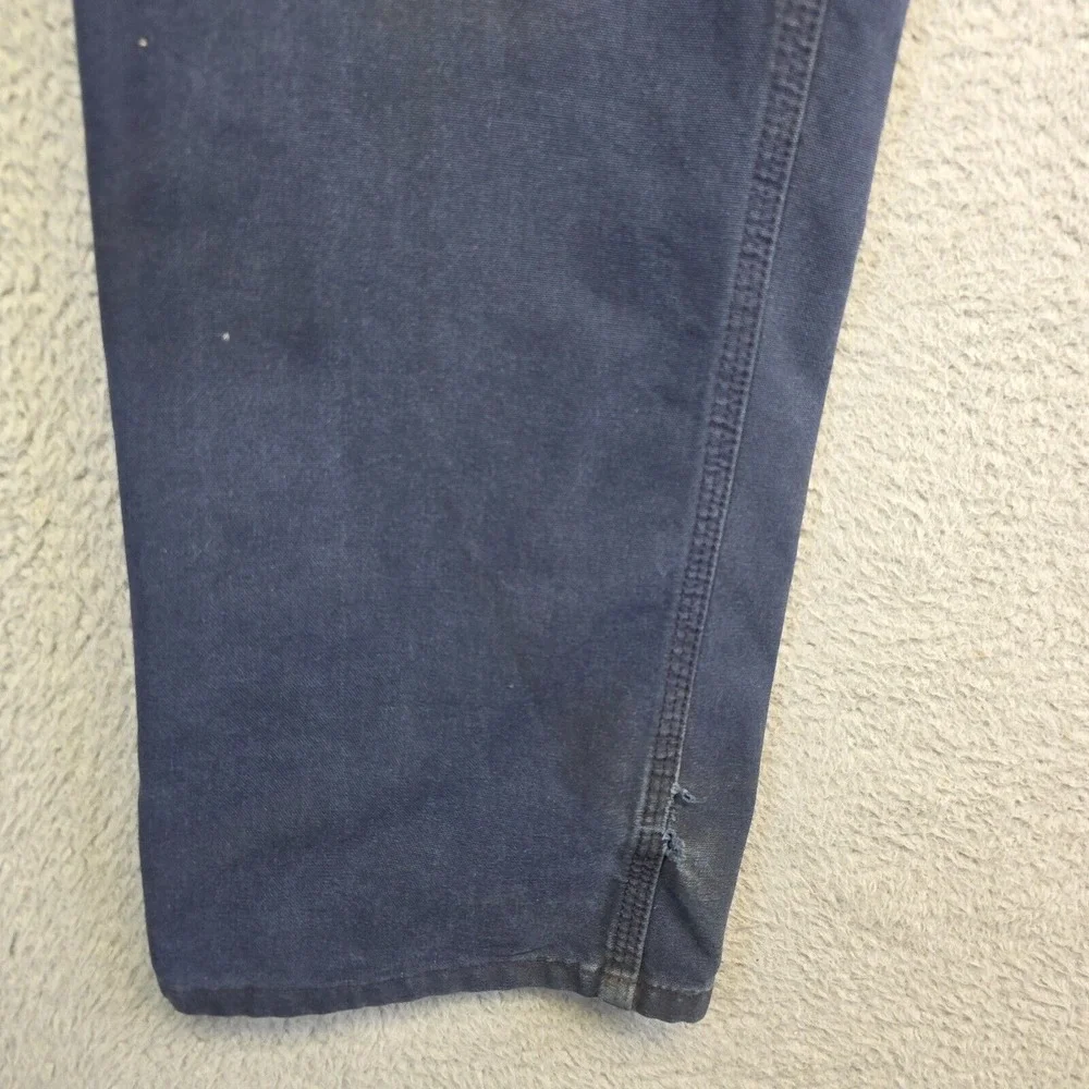 Carhartt Pants Mens 32x32 Blue Dungaree Fit Stained Ripped‎ Thrashed Carpenter